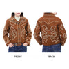 ADJKT063 Women Western Style Embroidered Woolen Jacket with Button Front