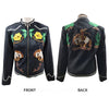 ADJKT071 Chic Black Western Floral & Horse Embroidered Boho Fabric Jacket for Women