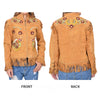 ADJKT112 American Darling Women Leather Boho Western Fringe Jacket