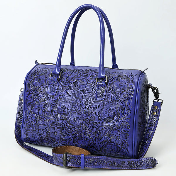 ADBG1483 American Darling Hand-Tooled Leather Duffel Bag | Floral Carved Travel Carryall