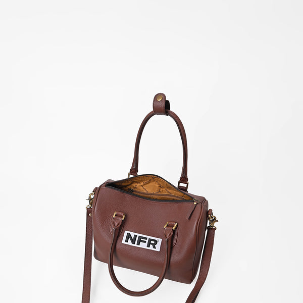 Official PRCA & NFR Licensed Collection®️ Brown Genuine Western Leather Speedy Bag