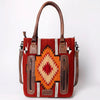 ADBG1003 American Darling Handwoven Saddle Blanket Western Tote Bag Genuine Leather Straps