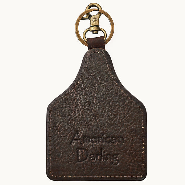 ADKRM141 American Darling Cowhide Key Ring Western Cowboys Design Hair-on Leather Tag