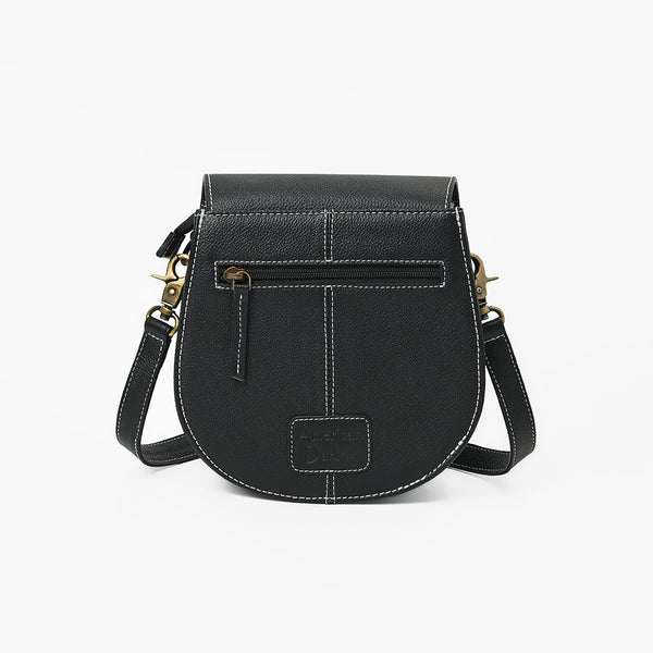 Official PRCA & NFR Licensed Collection® Black Pebble Leather Card Embellished Crossbody Bag
