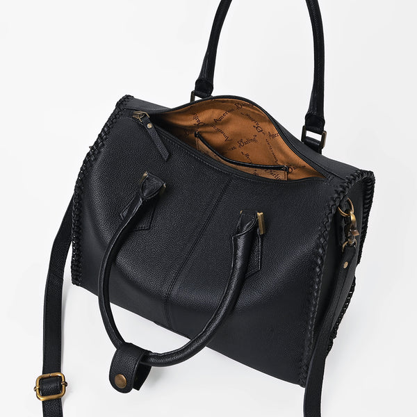 Official PRCA & NFR Licensed Collection®️ Black Genuine Leather Speedy Bag