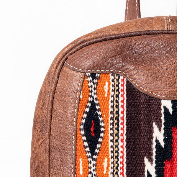 ADBG1011 American Darling Handwoven Saddle Blanket Leather Backpack
