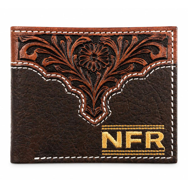Official PRCA & NFR Licensed Collection®️ Hand-Tooled Floral Leather Bifold Wallet
