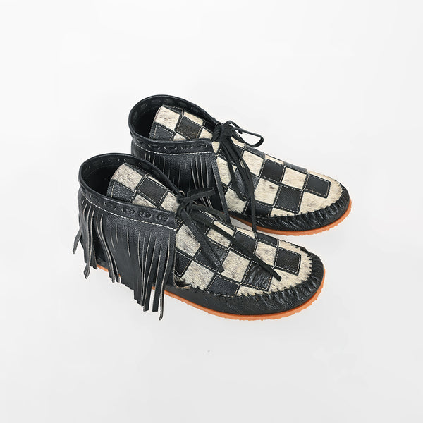 ADFT187 American Darling Boho Western Fringe Genuine Leather Ankle Moccasin Shoes