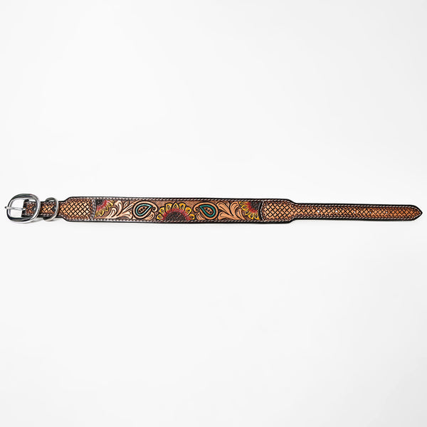 BER155-Western leather Dog Collar