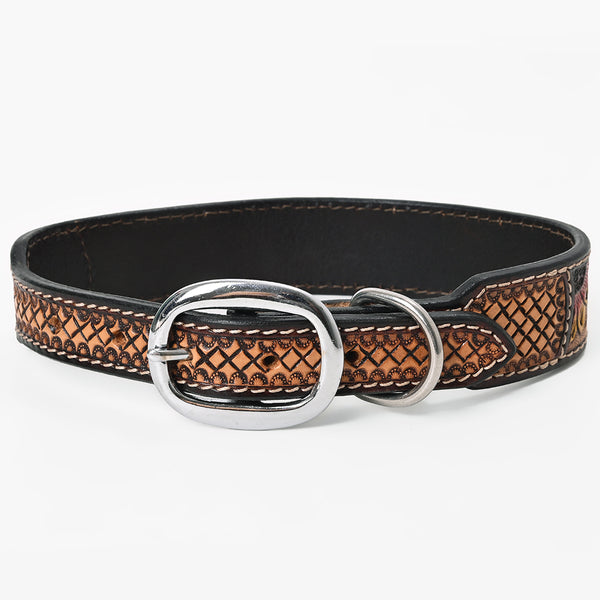 BER155-Western leather Dog Collar