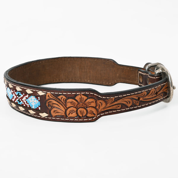 BER221-Western leather Dog Collar