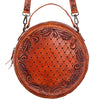 ADBG498 American Darling Hand Tooled Floral Leather Western Canteen Bag