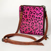 ADBG820 American Darling Handcrafted Pink Leather Cross body Bag with Hair-On Cowhide