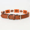 BEG105-Western Leather Dog Collar