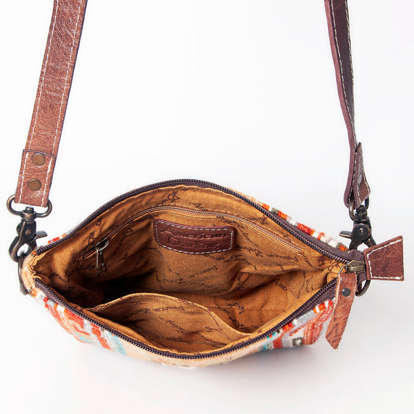 ADBG1006 American Darling Handwoven Saddle Blanket Large Crossbody Bag Genuine Leather