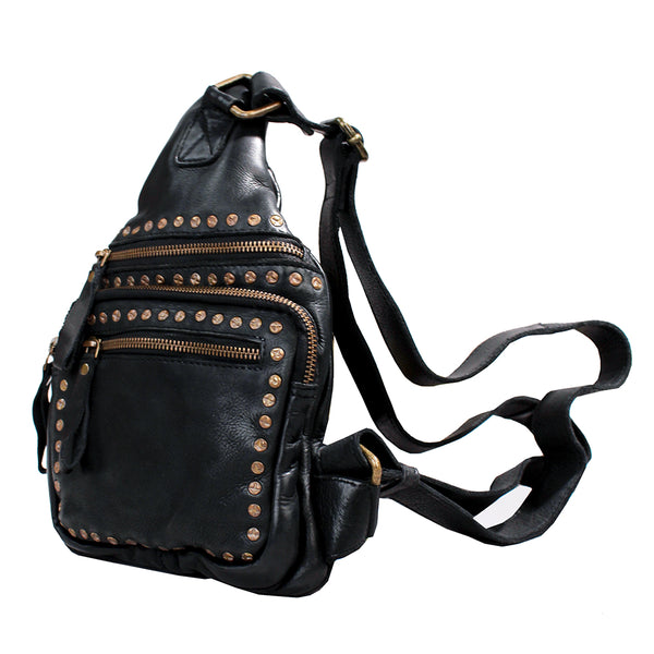 SWC149 Studded Leather Sling Bag