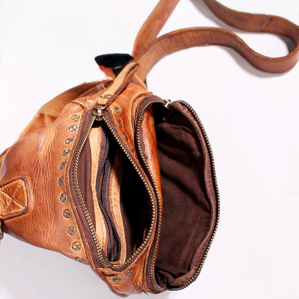 SWC149 Studded Leather Sling Bag