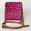 ADBG820 American Darling Handcrafted Pink Leather Cross body Bag with Hair-On Cowhide