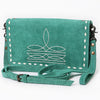 ADBG1717 American Darling Genuine Suede Organizer Bag | Western Boot Stitched Clutch