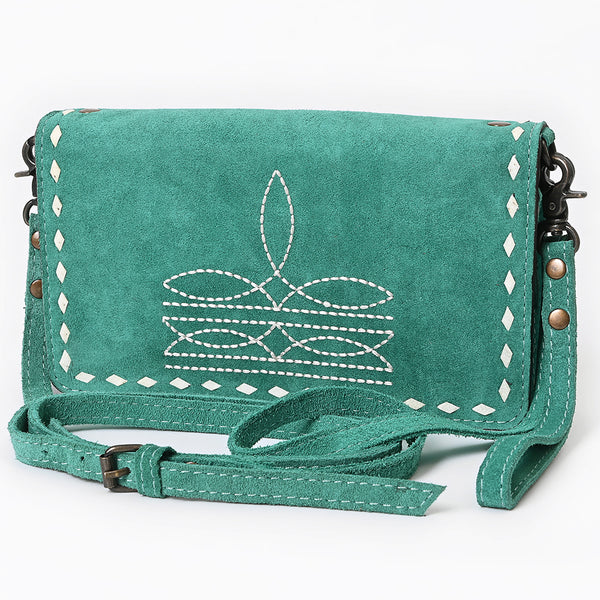 ADBG1717 American Darling Genuine Suede Organizer Bag | Western Boot Stitched Clutch