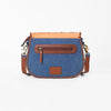 ADBGA1250 American Darling Blue Denim & Hand-Tooled Floral Leather Buckstitched Crossbody Bag