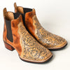 LC-ADFT169-9 Hand Tooled Genuine Western Leather Riding Ankle Boot