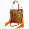 ADBG1030 American Darling Hair-On Cowhide Tote Bag with Fringes Western Leather