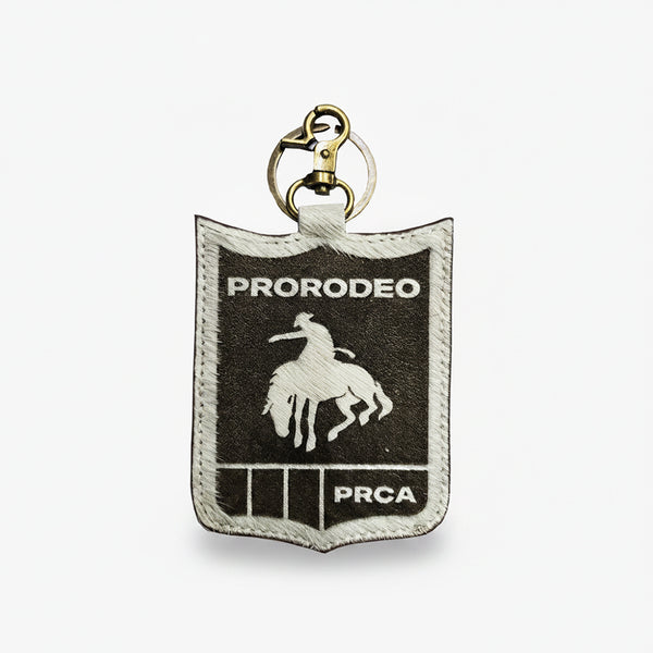 Official PRCA & NFR Licensed Collection®️ Genuine Hair-on Bucking Horse Leather Charm