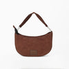 Official PRCA & NFR Licensed Collection® Brown Western Suede Leather Contrast Diamond Stitched Hobo Bag