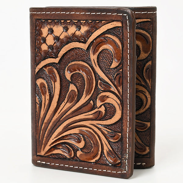 BEBGM167-Western Leather Trifold Wallet