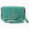 ADBG1717 American Darling Genuine Suede Organizer Bag | Western Boot Stitched Clutch