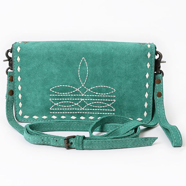 ADBG1717 American Darling Genuine Suede Organizer Bag | Western Boot Stitched Clutch