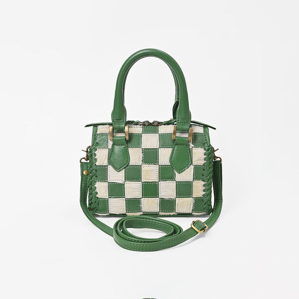 ADBGM1097 Checkered Hair On Hide & Leather Speedy Bag - American Darling
