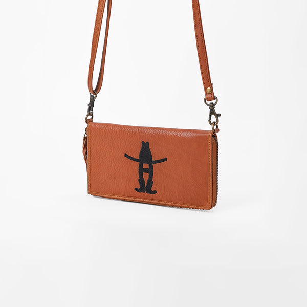 Frontier Rodeo Genuine LeatherBlack Embroidered organizerBag
