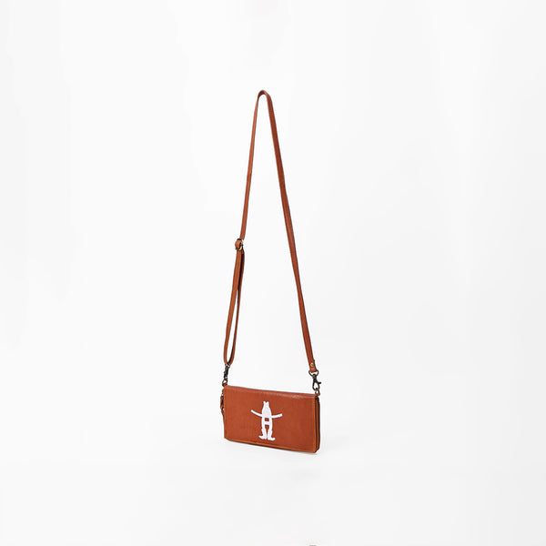 Frontier Rodeo Genuine Leather White Embroidered organizer Bag