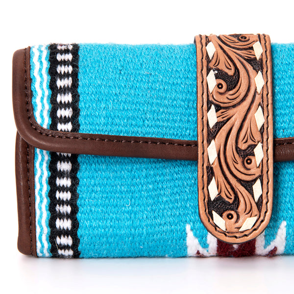 ADBGA319 American Darling Hand Woven Saddle Blanket & Tooled Leather Jewelry Case