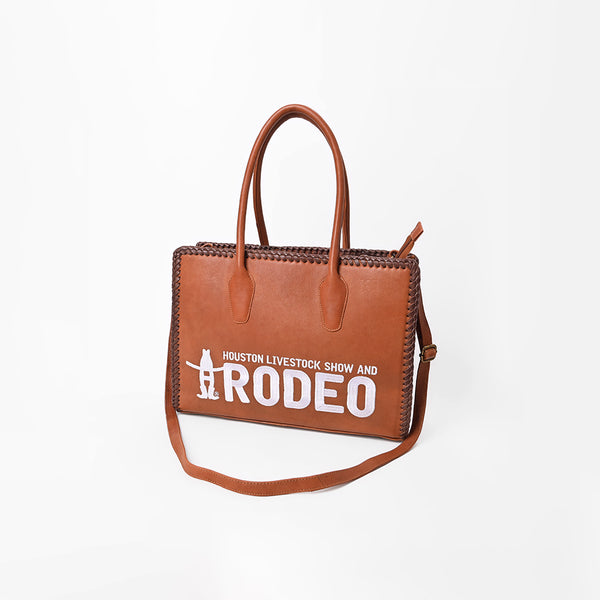 Heritage Rodeo Genuine Leather White Embroidered Tote Bag
