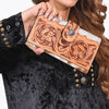 KBG241 American Darling Hair on Hide & Harness Leather Western Tooled Wallet