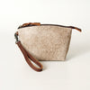 ADBG443 Genuine Hair on Hide Compact Coin Purse with Secure Top Zip Closure