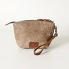ADBG443 Genuine Hair on Hide Compact Coin Purse with Secure Top Zip Closure