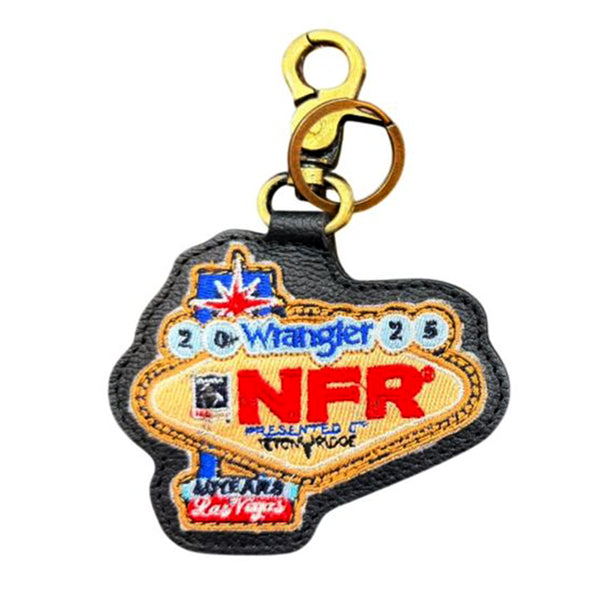 Official PRCA & NFR Licensed Collection® Embroidered Leather Key Ring Charm