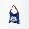 Official PRCA & NFR Licensed Collection® Floral Hand-Tooled Leather Strap Equestrian Graphic Fringe Shoulder Bag