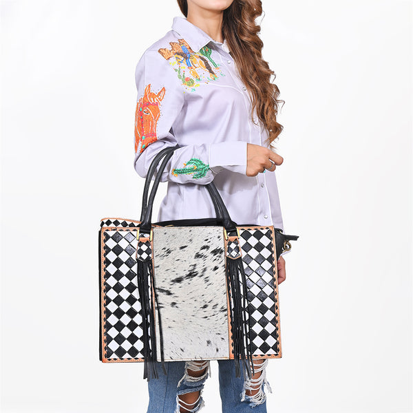 OHG211 Tote Hair on Genuine Western Leather Women Bag