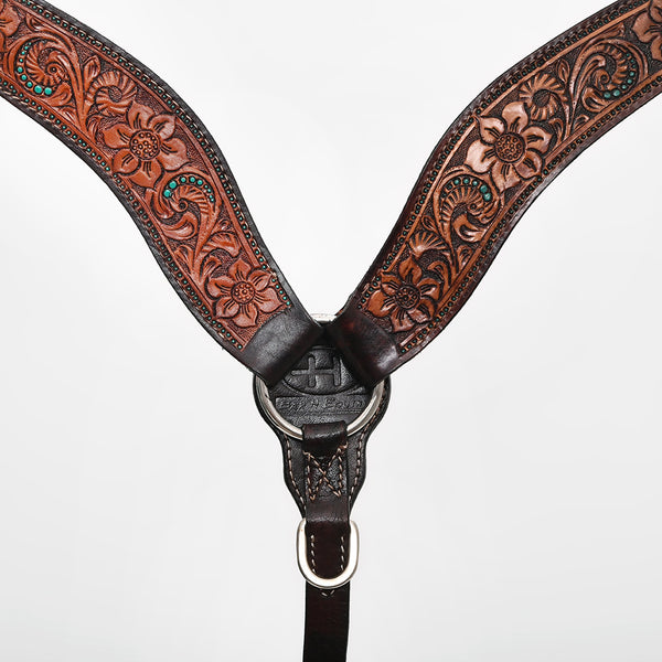 BER357-Western Leather Breast Collar