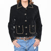ADDR010 American Darling Black Velvet Fabric Jacket Western Studded Concho Top