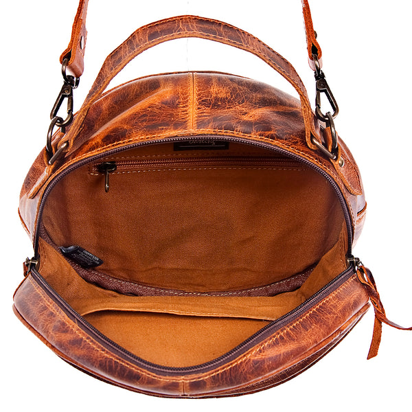ADBG498 American Darling Hand Tooled Floral Leather Western Canteen Bag