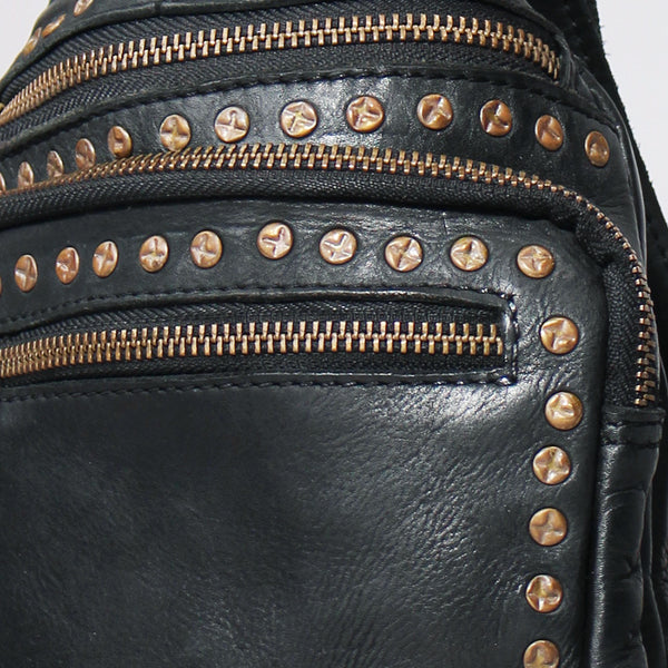 SWC149 Studded Leather Sling Bag