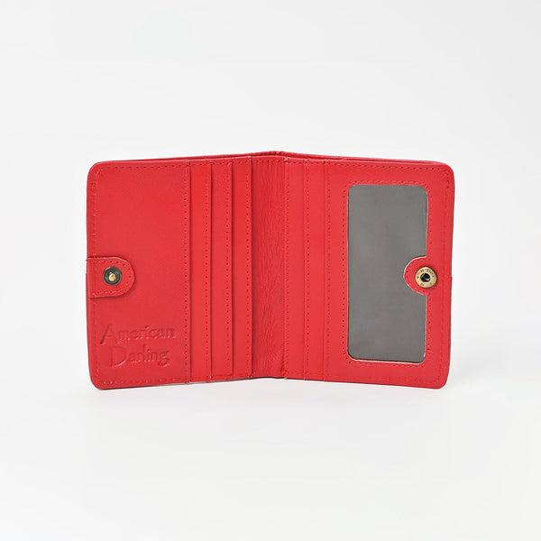 ADBGM1095 American Darling Checkered Hair on Hide & Leather Bifold Wallet