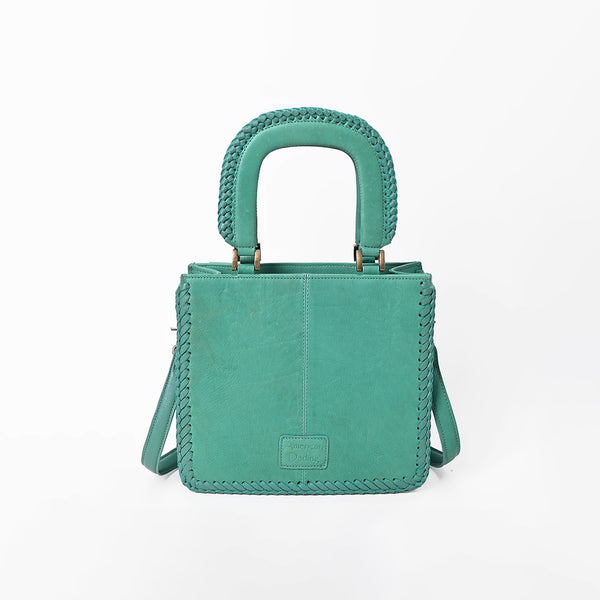 ADBGM1089 American Darling Genuine Leather & Hair-On Cowhide Checkerboard Tote Bag
