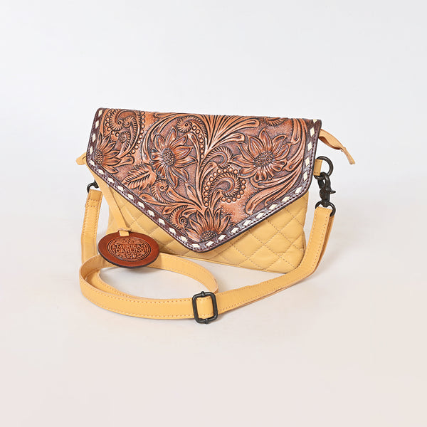 ADBGZ1015 American Darling Western Floral Hand Tooled Quilted Purse